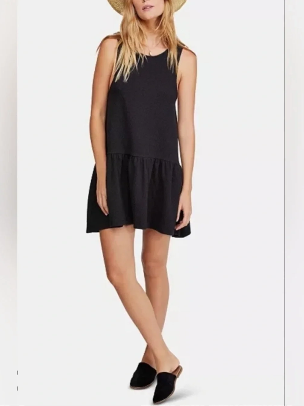 Free People Easy Street Mini Dress Black - Medium